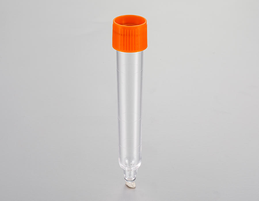 Tubo plástico para ensayo de sedimentos de orina con tapa de tornillo